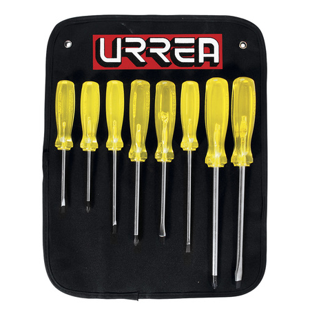 URREA Amber Screwdriver Set of 8 Pieces Comb 9600D